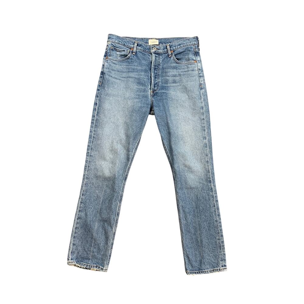 Citizens Of Humanity Jeans Women 29 Denim Charlotte Button Fly Straight Raw Hem